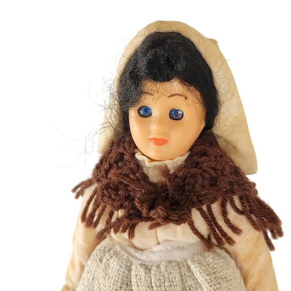 Handmade Quebec Doll Nouvelle-France Era Farm Woman 6" Cloth Base Vintage - Picture 10 of 16